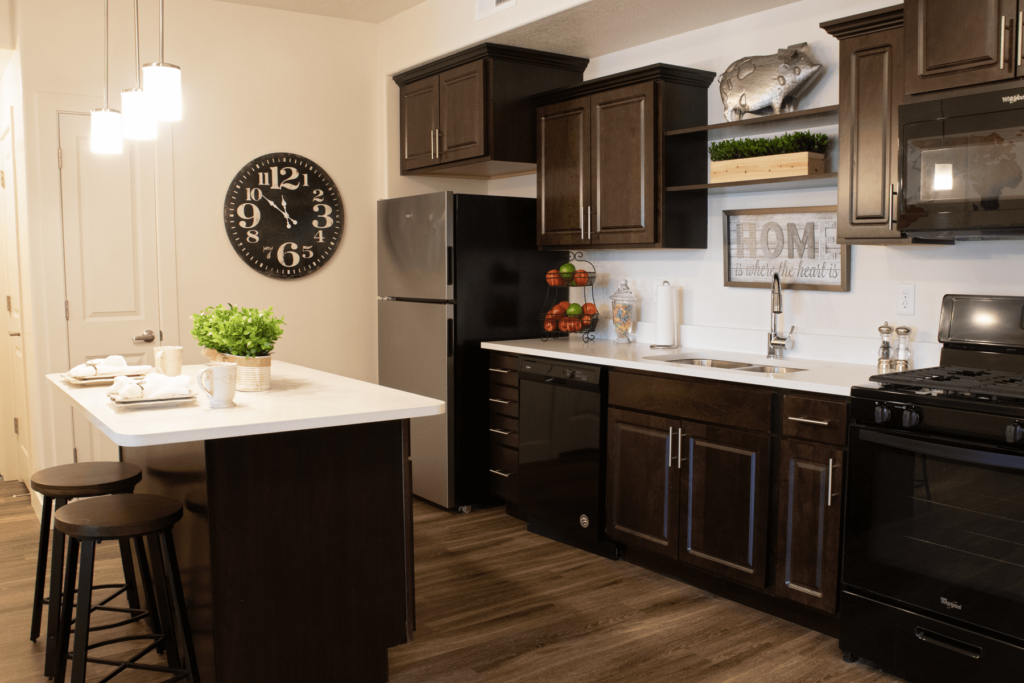 Kitchen in a 2bd 2ba apartment